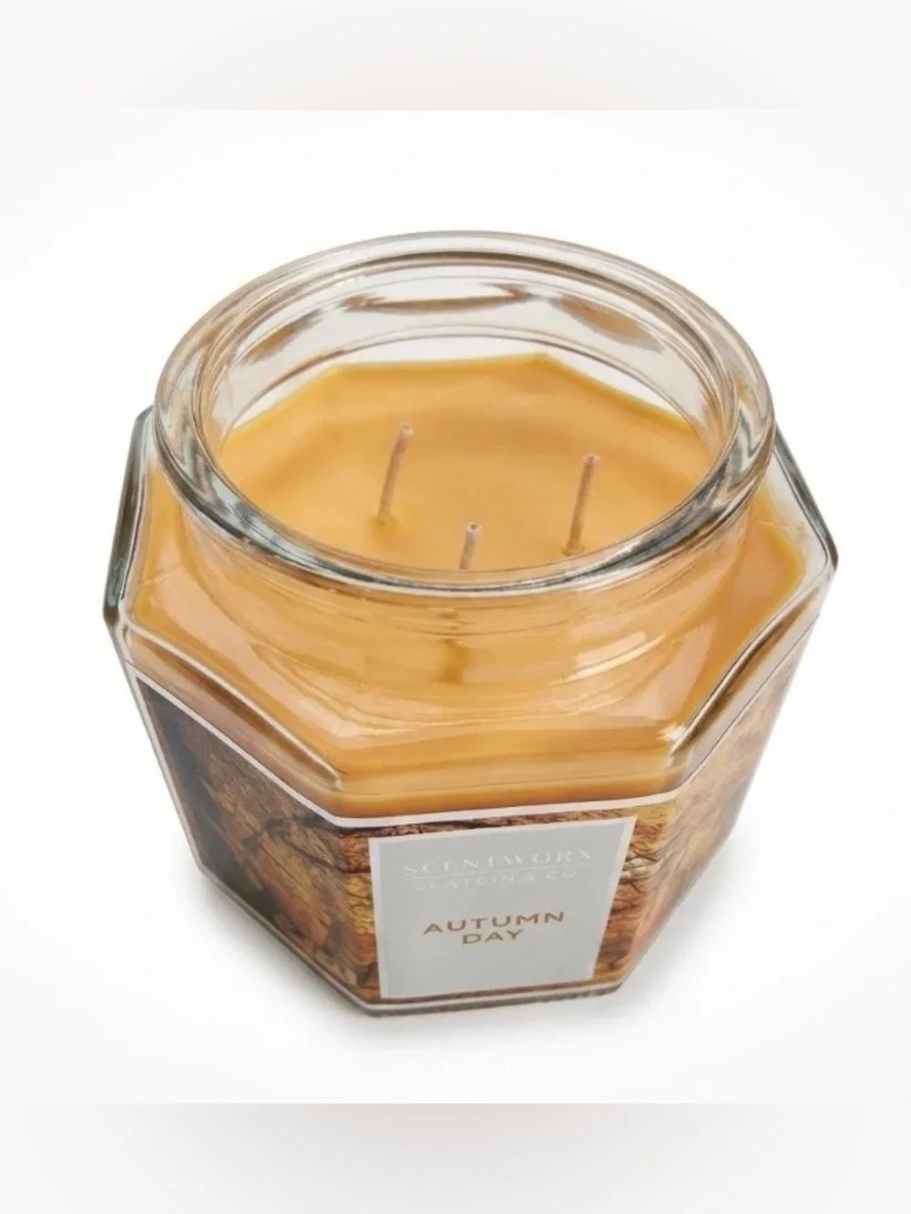 Autumn Day Scented Jar Candle - Silver Lid, Amber Wax